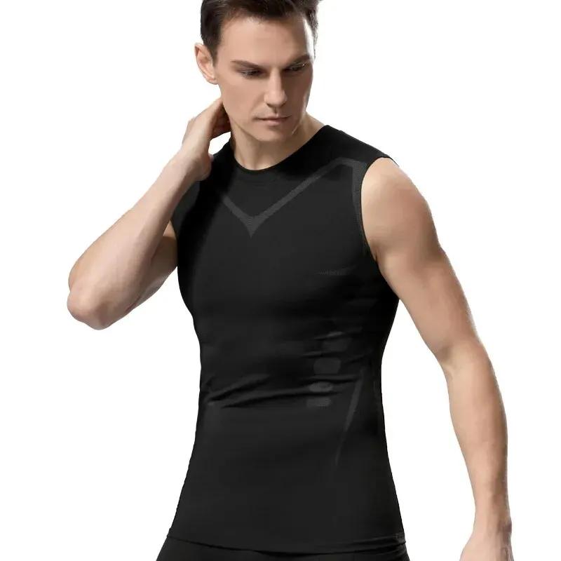 Débardeur compression pour hommes - Haut musculation sans manches séchage rapide fitness