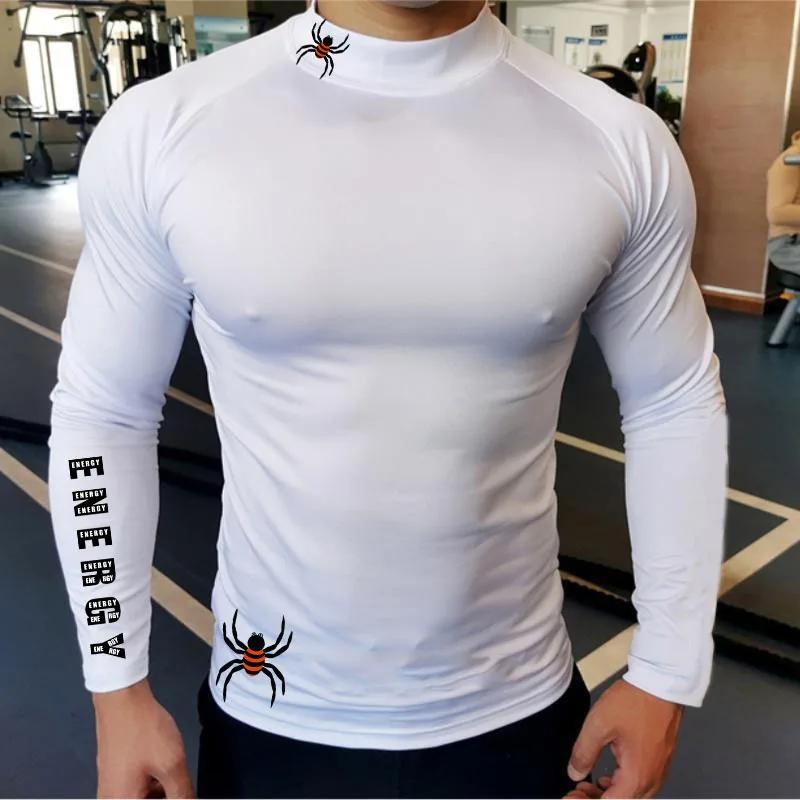 T-Shirt de course à manches longues pour hommes, chemise de Compression, haut de sport, entraînement