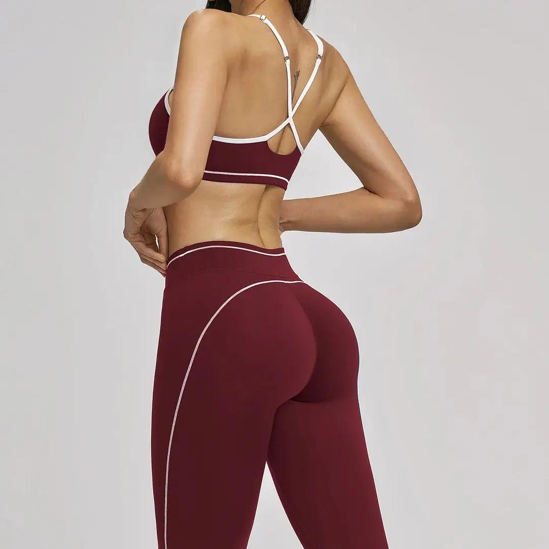 Ensemble de sport Ningyu pour femmes, ensemble de yoga 2 pièces, soutien-gorge de sport respirant, l