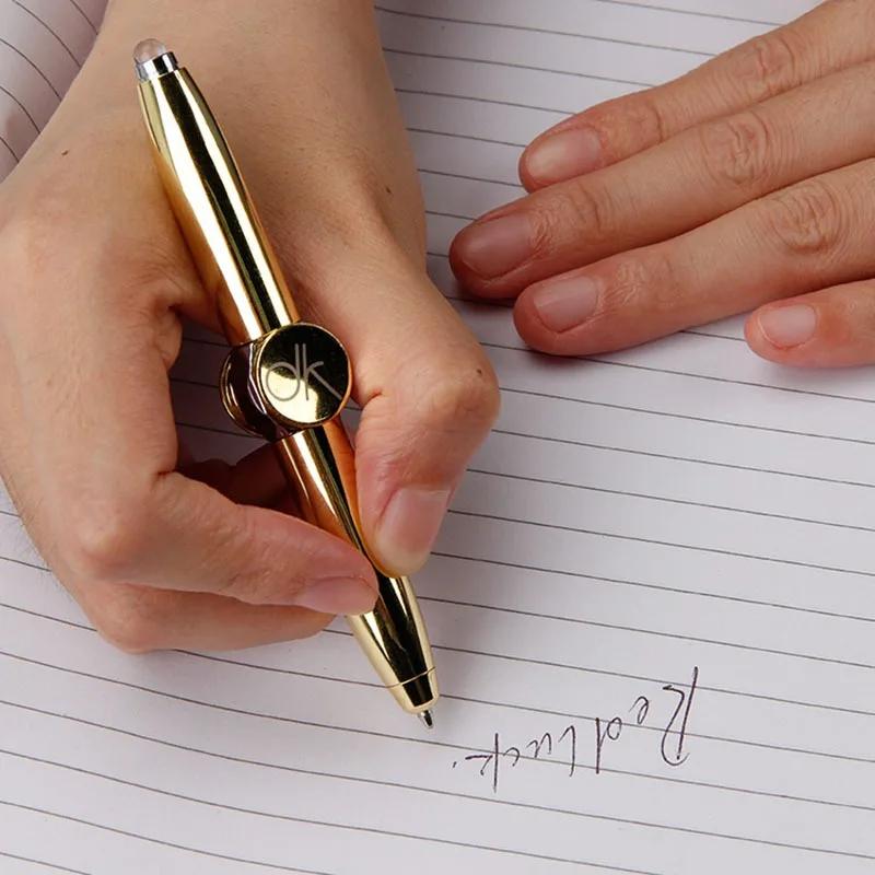 Stylo LED multifonction créatif, gyroscope de décompression rotatif, stylo à bille en métal, fournit