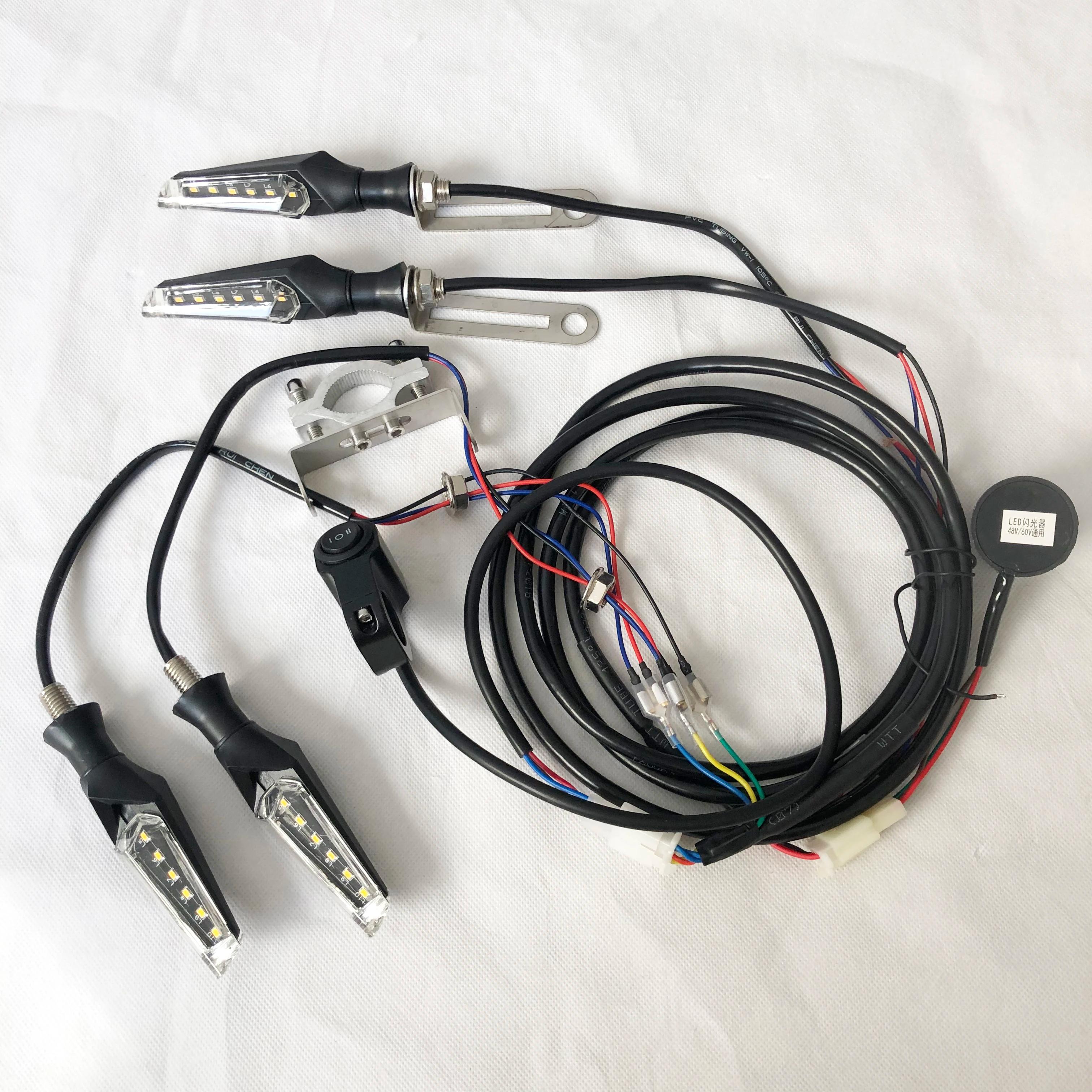 Clignotant LED 48v 60v pour vélo et Scooter électrique, clignotant étanche pour moto, clignotant pou