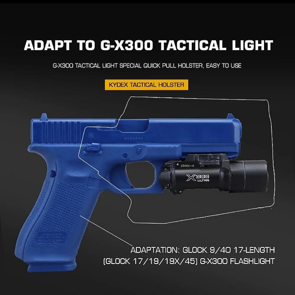 Kydex – étui pour pistolet de chasse G-X300, lumière de chasse, manchon spécial à traction rapide po