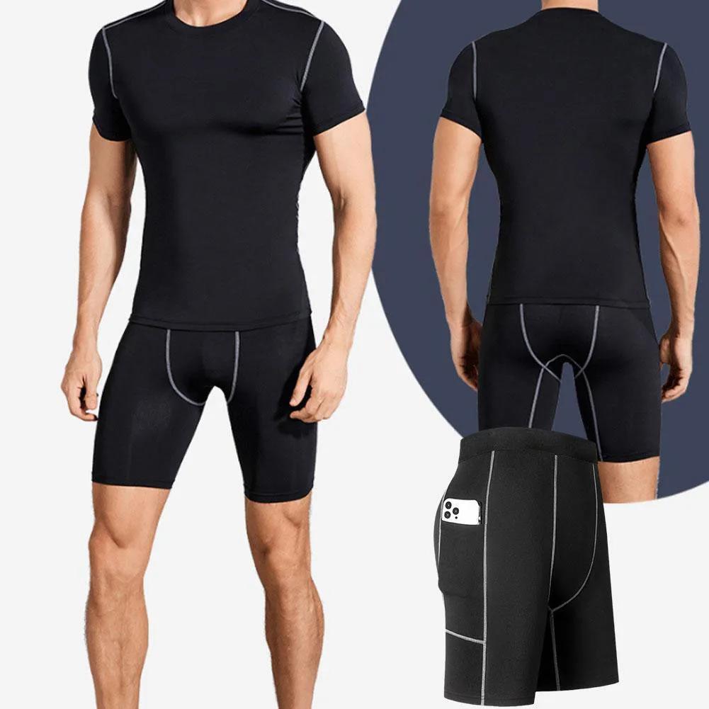 Pantalon court de Compression élastique pour hommes, séchage rapide, Short de course, de Fitness, av