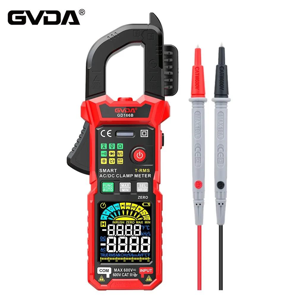 GVDA-Pince ampèremétrique numérique, multimètre DC, courant AC, 6000 points, ampli de voiture Hz, pu