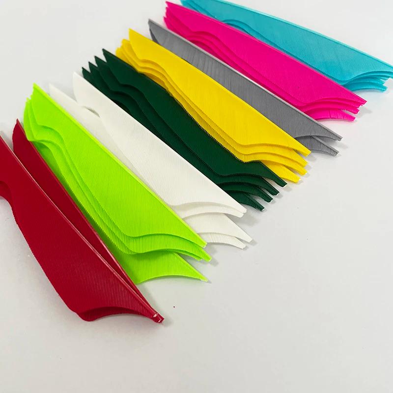 100 pièces IBOUNFOX 4 pouces plumes de flèche de dinde naturelle forme de piqûre Fletches de tir à l