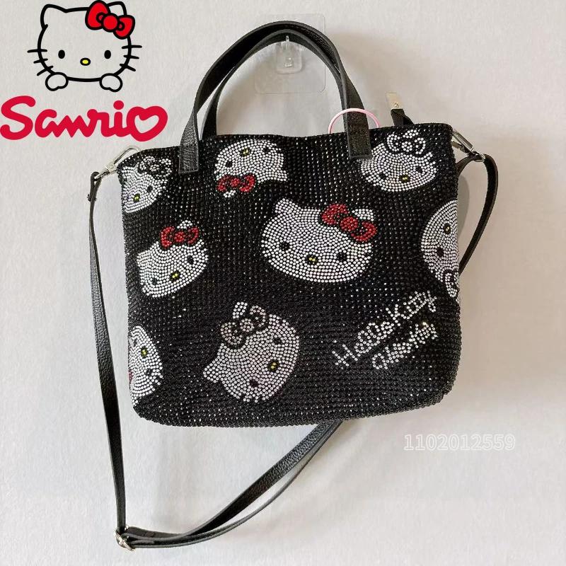 Hello Kitty nouveau diamant femmes sac à main marque de luxe mode femmes sac à bandoulière dessin an