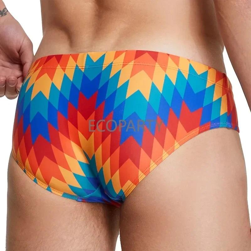Short de surf imprimé géométrique pour hommes, maillot de bain masculin, vêtements de surf, maillots