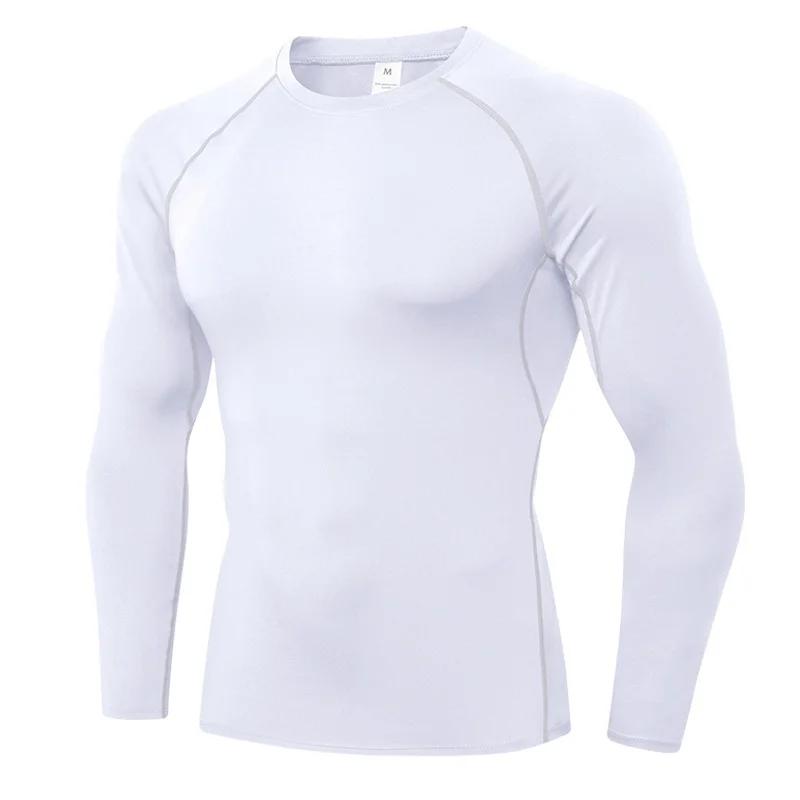 Chemises de Compression pour hommes, T-Shirt d'entraînement à manches longues, hauts de course, couc