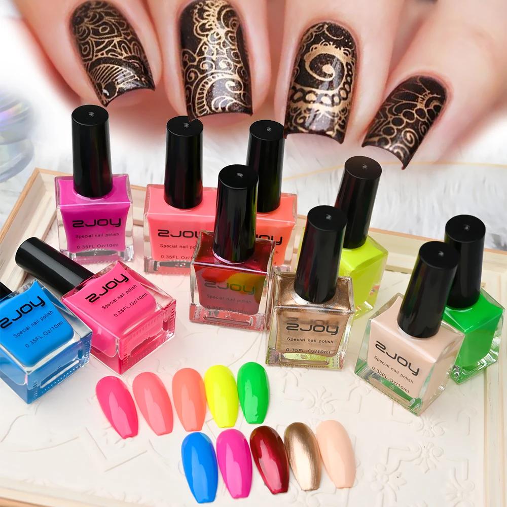 Vernis à ongles coloré noir et blanc, 10ml, laque pour impression d'ongles, plaque d'estampage, 30 c