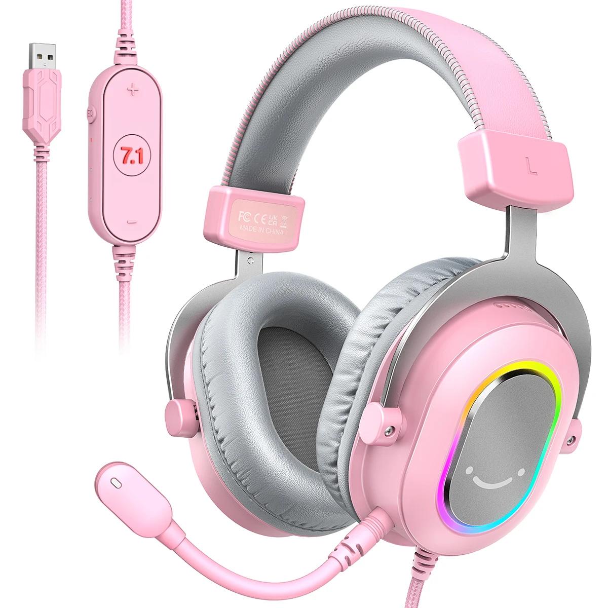 FIFINE – casque de jeu avec son Surround RGB/7.1, contrôle du micro/ligne, casque supra-auriculaire