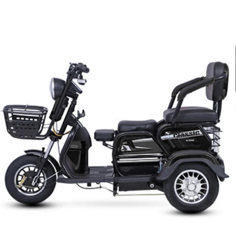 Tricycle électrique à 3 roues pour 2 femmes, 1000W, 60V, avec panier, batterie longue distance