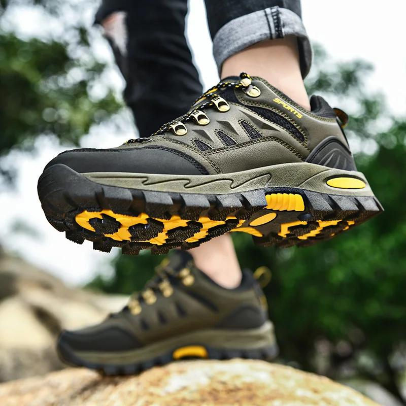 Chaussures randonnée HIKEUP homme femme cuir baskets couple qualité trekking automne hiver
