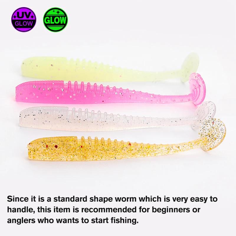 TSURINOYA T queue appât souple leurre de pêche FLEX 38mm 0.4g 20 pièces jeu de lumière artificiel Si