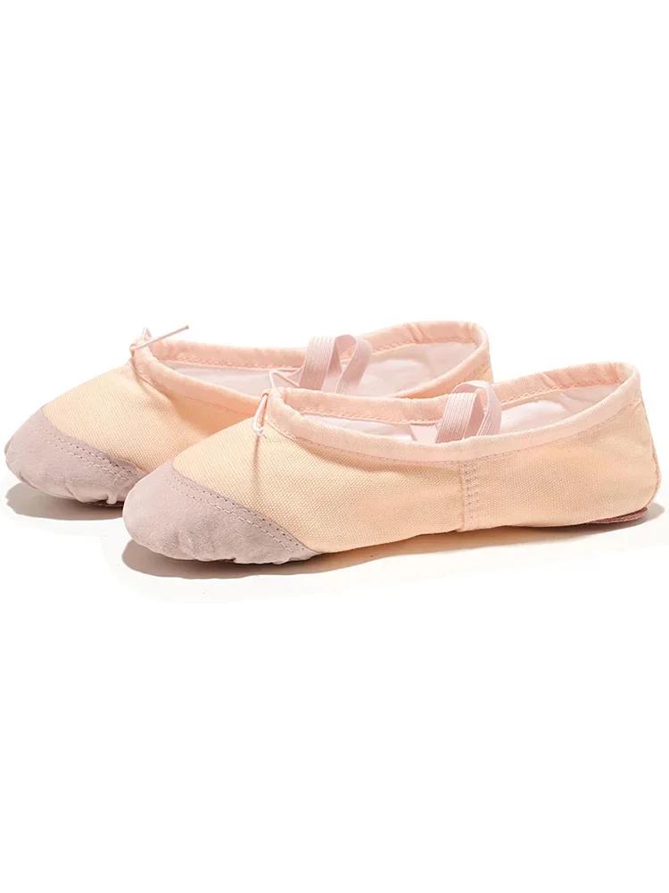 Chaussures de ballet plates en toile pour filles et femmes, souples, noires, rouges, blanches, roses