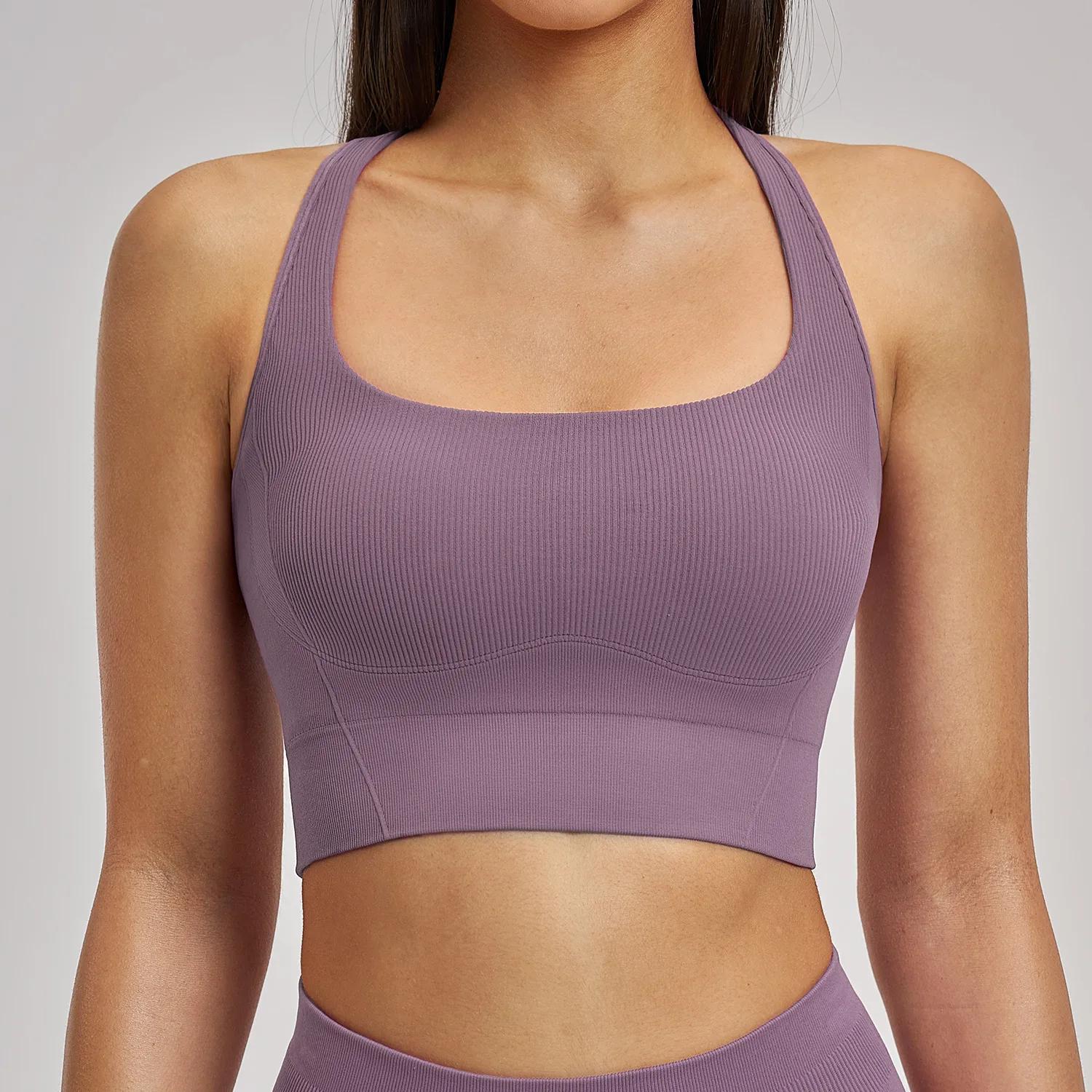 Soutien-gorge de sport respirant sans couture, anti-transpiration, pour femme, brassière de yoga ant