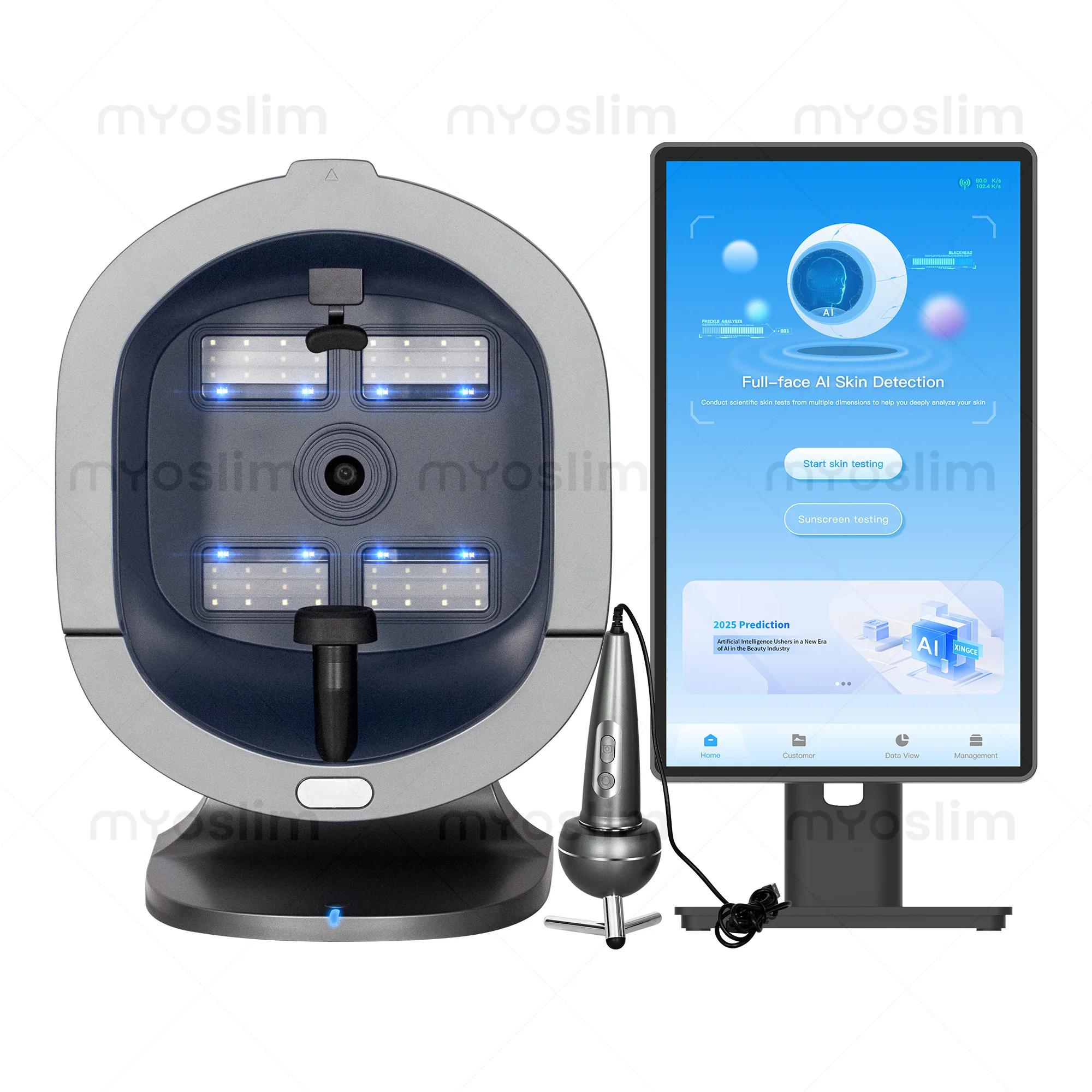 Analyseur de peau et de cheveux professionnel 3D X5 avec caméra UV, scanner facial numérique et mach