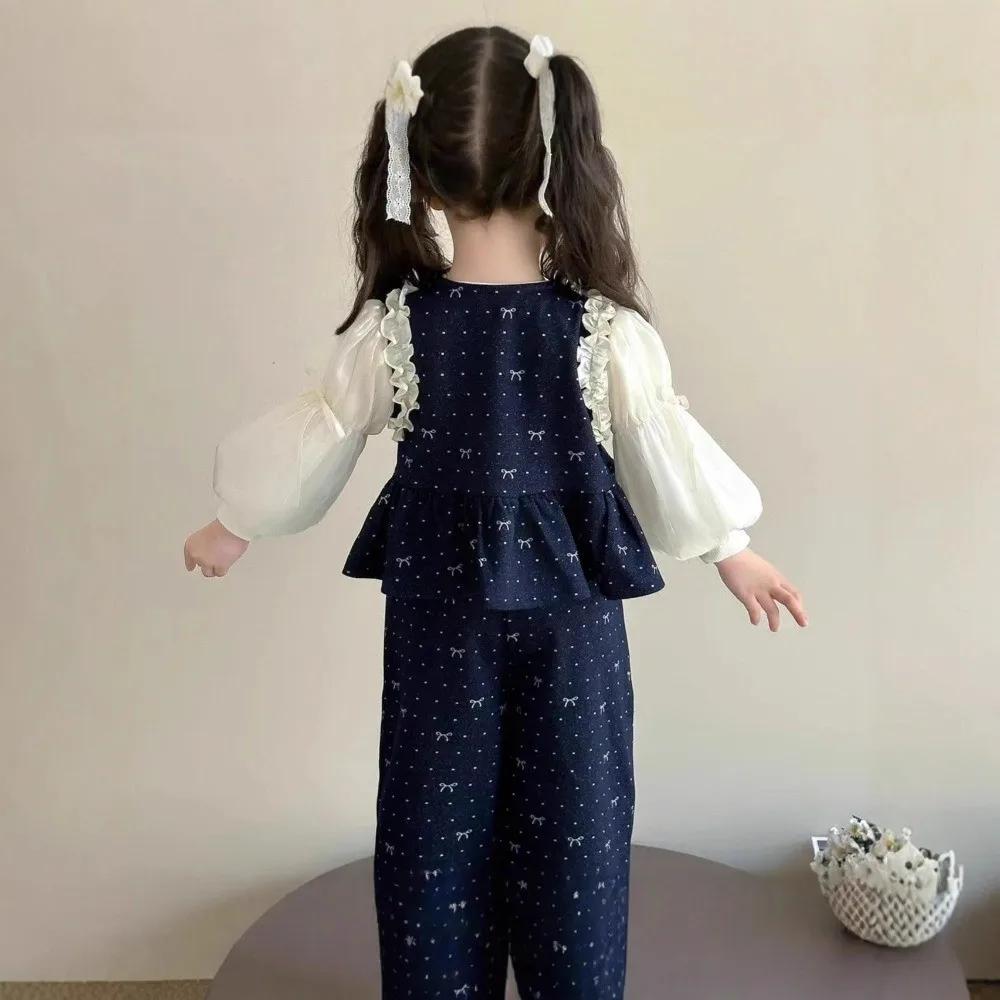 Bear Leader – vêtements d'automne pour enfants, Imitation Denim à volants, vêtements pour filles, gi