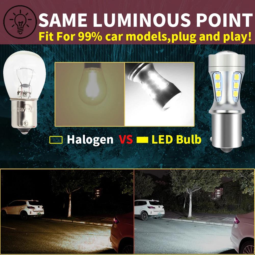Lampe LED Canbus pour voiture, 2 pièces, 1156 BA15S 1157 bay15d, pour VW Golf 4 5 6 7, Passat B5 god