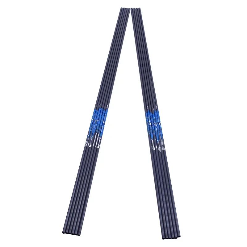 12/24 pièces boulons de tir à l'arc de chasse flèches en carbone pur arbre Spine600-900 ID4.2mm arc