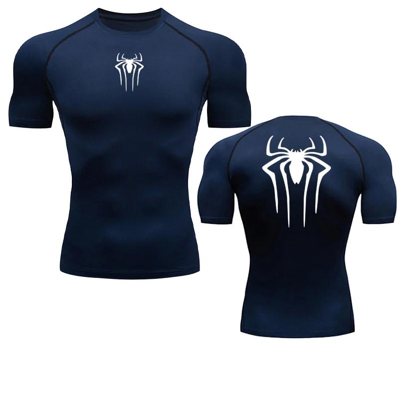 T-shirt de compression MMA pour hommes - Séchage rapide, musculaire, fitness, course et entraînement