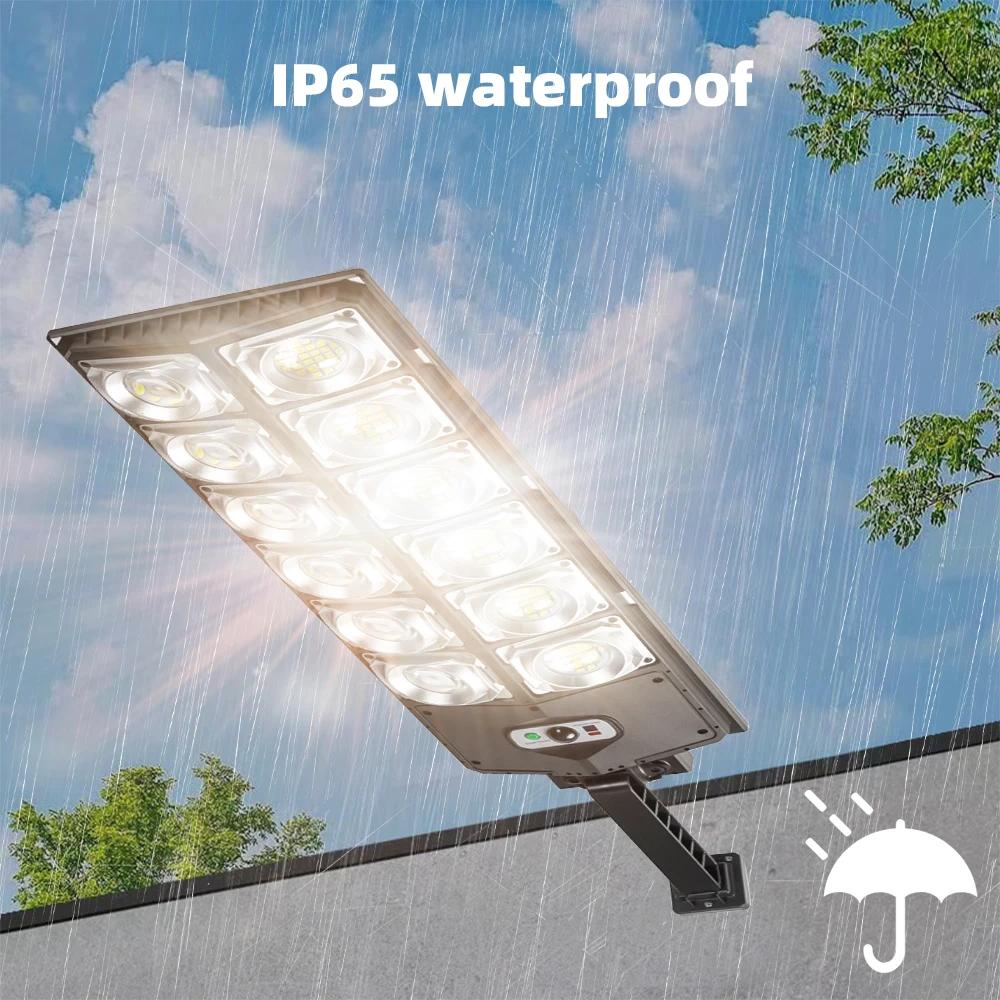 Lampadaires solaires extérieurs, lampe LED étanche, détecteur de mouvement de sécurité, 360 LED, 3 m