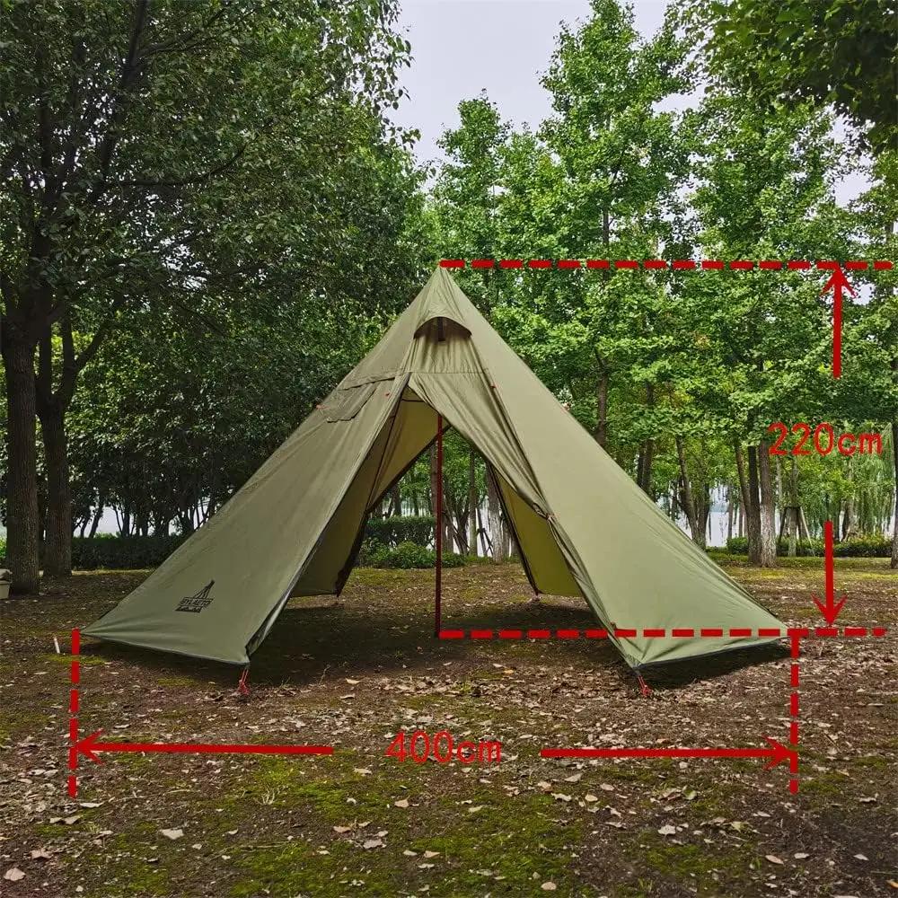 MCETO TX400Ultra tente de poêle, tente chaude Tipi réglable en hauteur équipement de voyage de chass