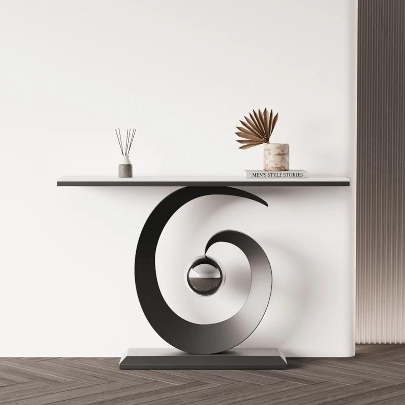 Table Console de luxe nordique Design incurvé belle Table Console élégante Premium Console classique