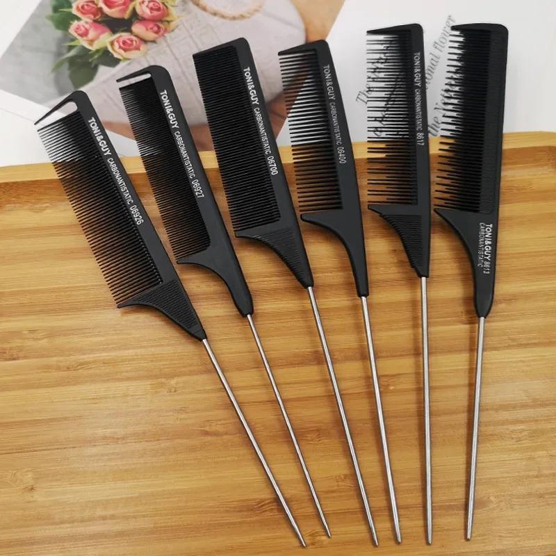 Peignes professionnels pour queue de cheveux, en acier inoxydable, pour coupe de Salon, outils de so