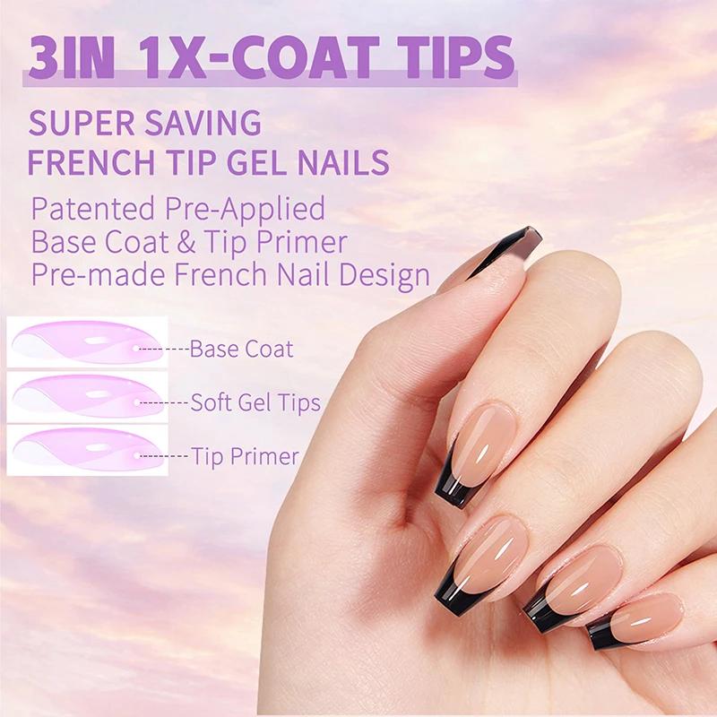 150 pièces/boîte pointes de Gel français presse sur les ongles noir café amande ongles 15 tailles fa