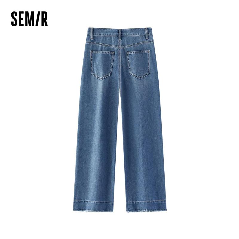 Jean pour femme Semir, coupe large, ourlet brut, longueur cheville, style urbain décontracté, doux e