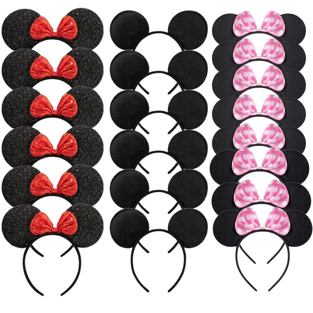 12 pièces en gros femmes fille souris oreilles bandeaux cheveux cerceau fête Cosplay arcs bandeau ch