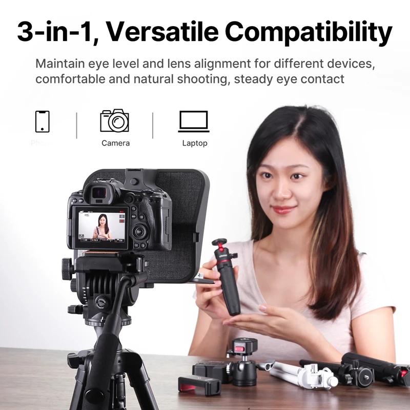 Ulanzi RT02 téléprompteur Portable Mini téléprompteur pour tablettes appareil photo reflex numérique