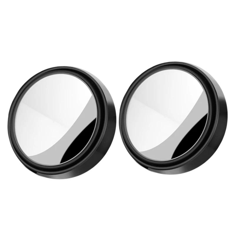 Miroir d'angle mort convexe à cadre rond, 2 pièces, sécurité de conduite, grand angle à 360 degrés,