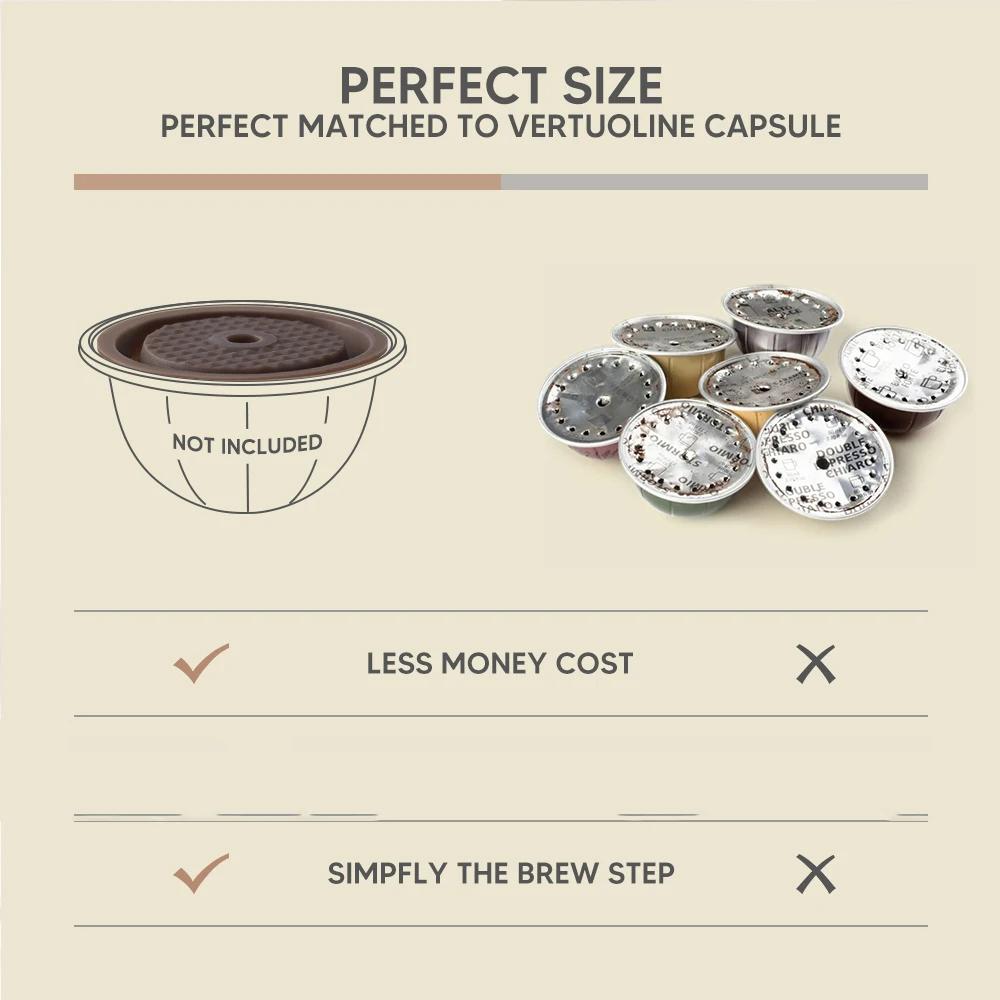 Couvercle réutilisable en silicone de qualité alimentaire pour capsules de café VerAACoffee, adapté