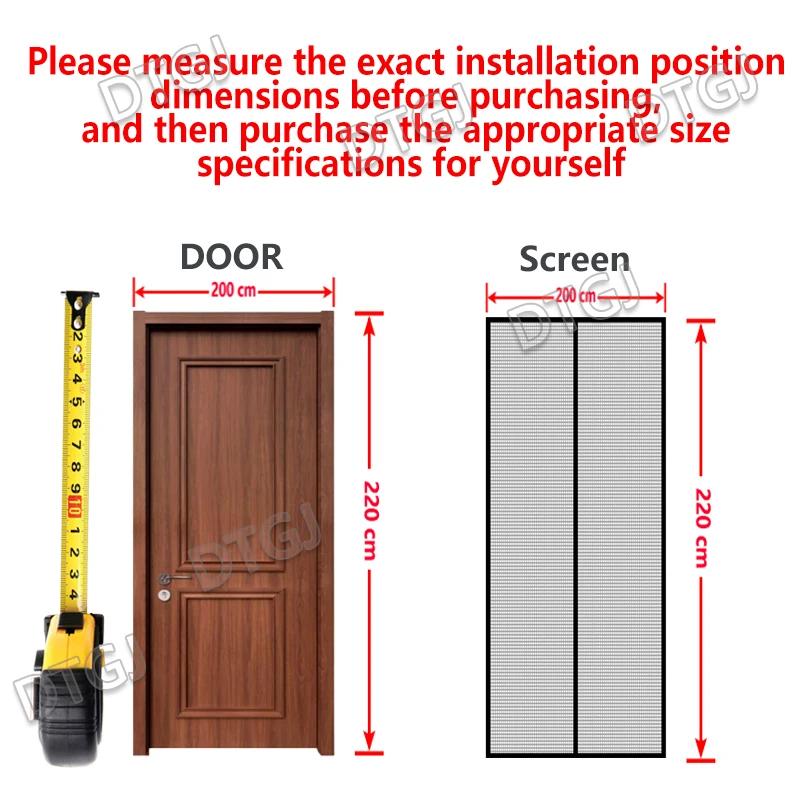 Moustiquaire magnétique pour porte, taille personnalisée, rideau anti-mouches, fermeture automatique
