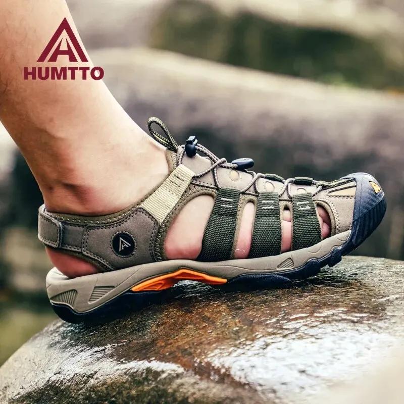 HUMTTO Été En Plein Air Sandales pour Hommes Respirant Randonnée Chaussures Eau Plage Hommes Sandale
