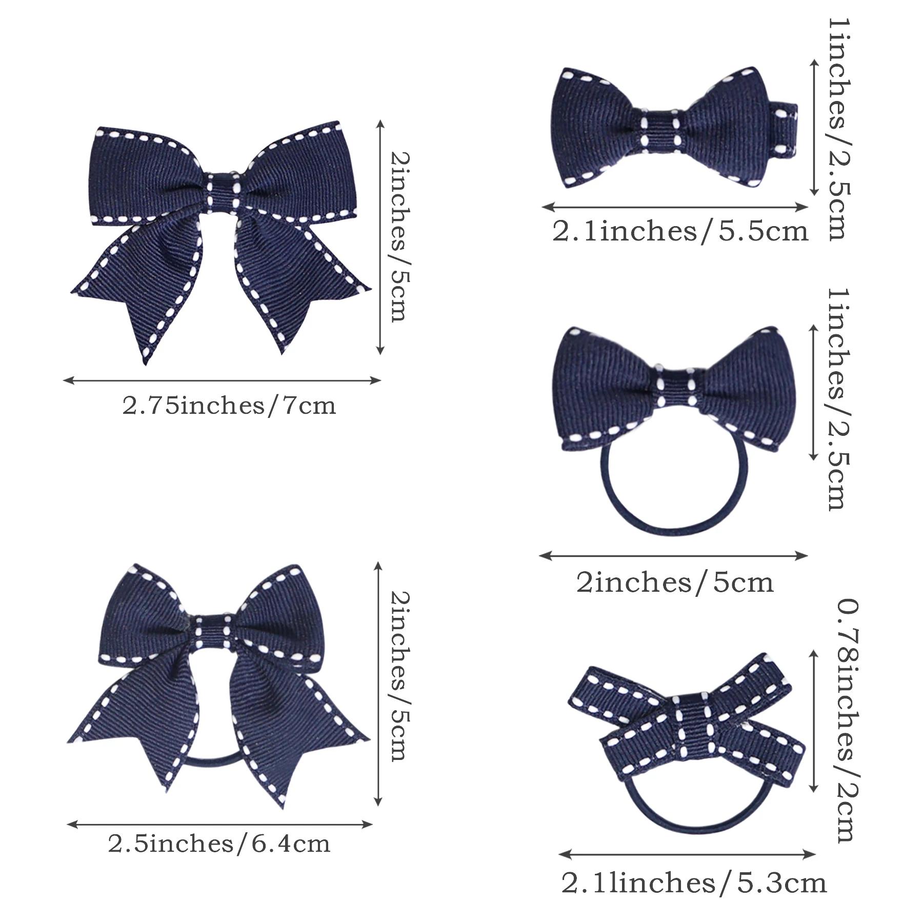 Lot de 10 pinces à cheveux, barrettes, nœuds et élastiques pour filles, accessoires pour l'école, ve