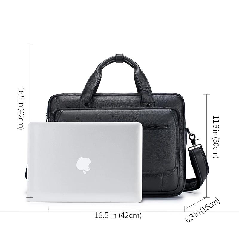 Porte-documents de luxe vintage en cuir véritable pour homme, coque rigide, 16 pouces, sac d'ordinat