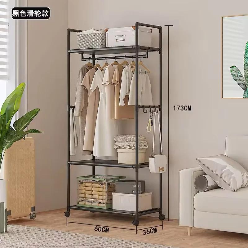 Porte-manteau multifonctionnel avec cintres, étagère de rangement multi-niveaux pour vêtements, orga