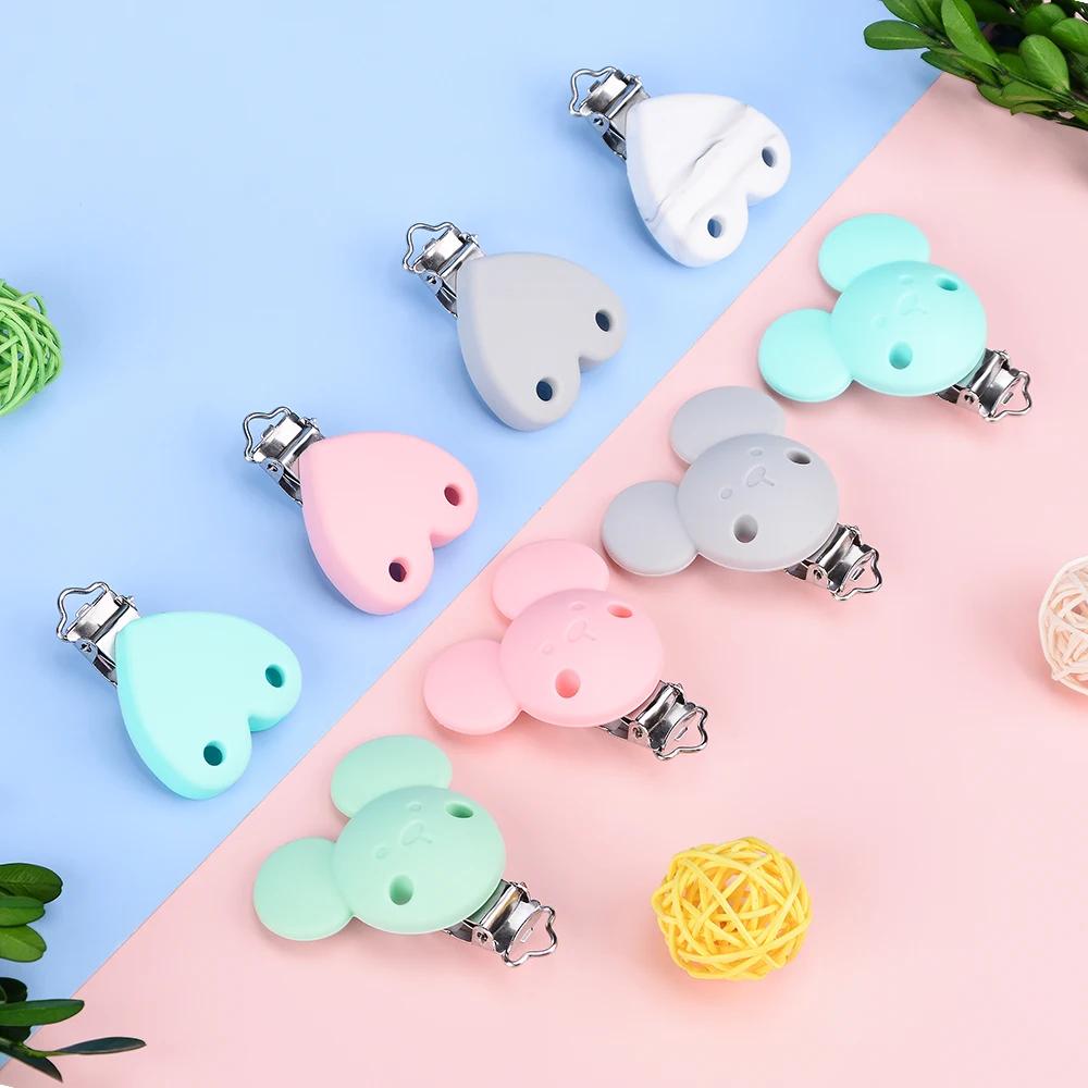 Lofca Clip en Silicone 5 pièces sucettes pour bébé pour bricolage sucette chaîne soins infirmiers de