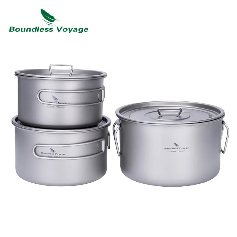 Pot en titane Voyage sans limites 1,2 l 1,8 l 2,4 l, ensemble de cuisine de Camping, Pot de sac à do