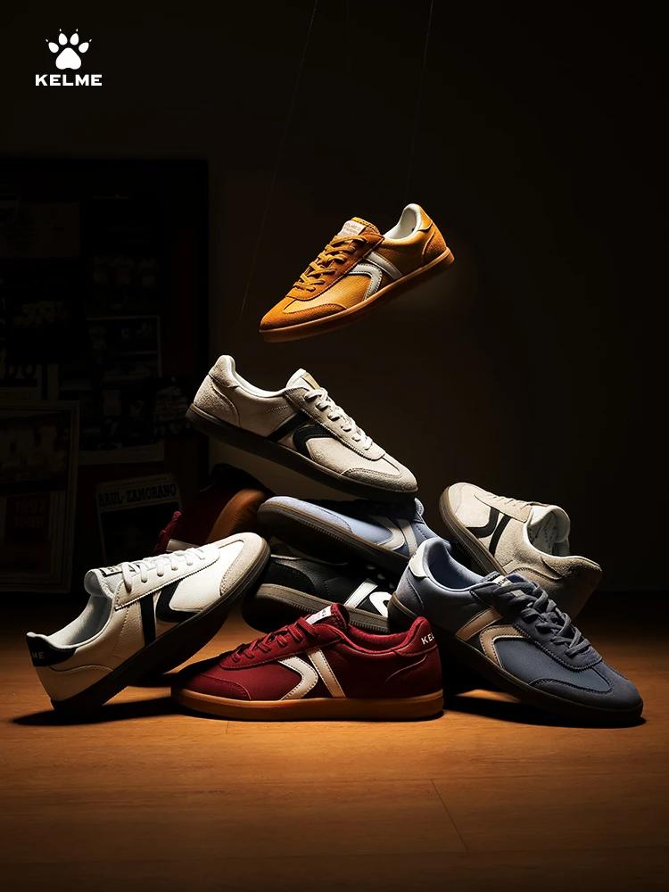 Chaussures d'entraînement Kelme allemandes - Baskets rétro légères blanches - Confortables pour fitness et plein air