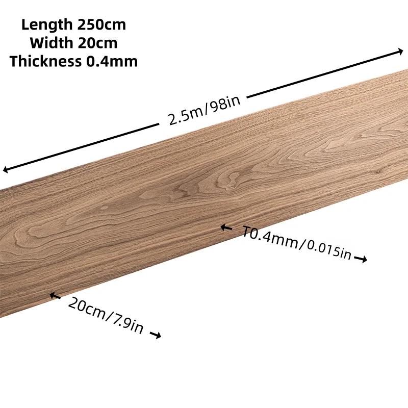Panneau décoratif en placage de bois de noyer noir naturel, Design en bois véritable pour meubles d'