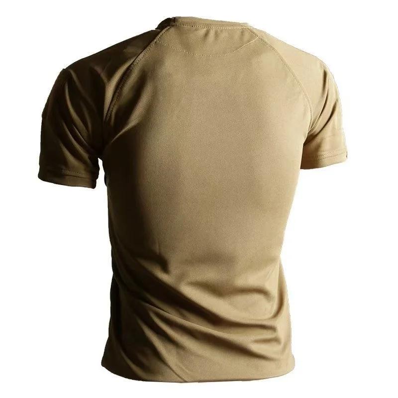 Chemises tactiques militaires élastiques respirantes à séchage rapide pour hommes, hauts d'été pour