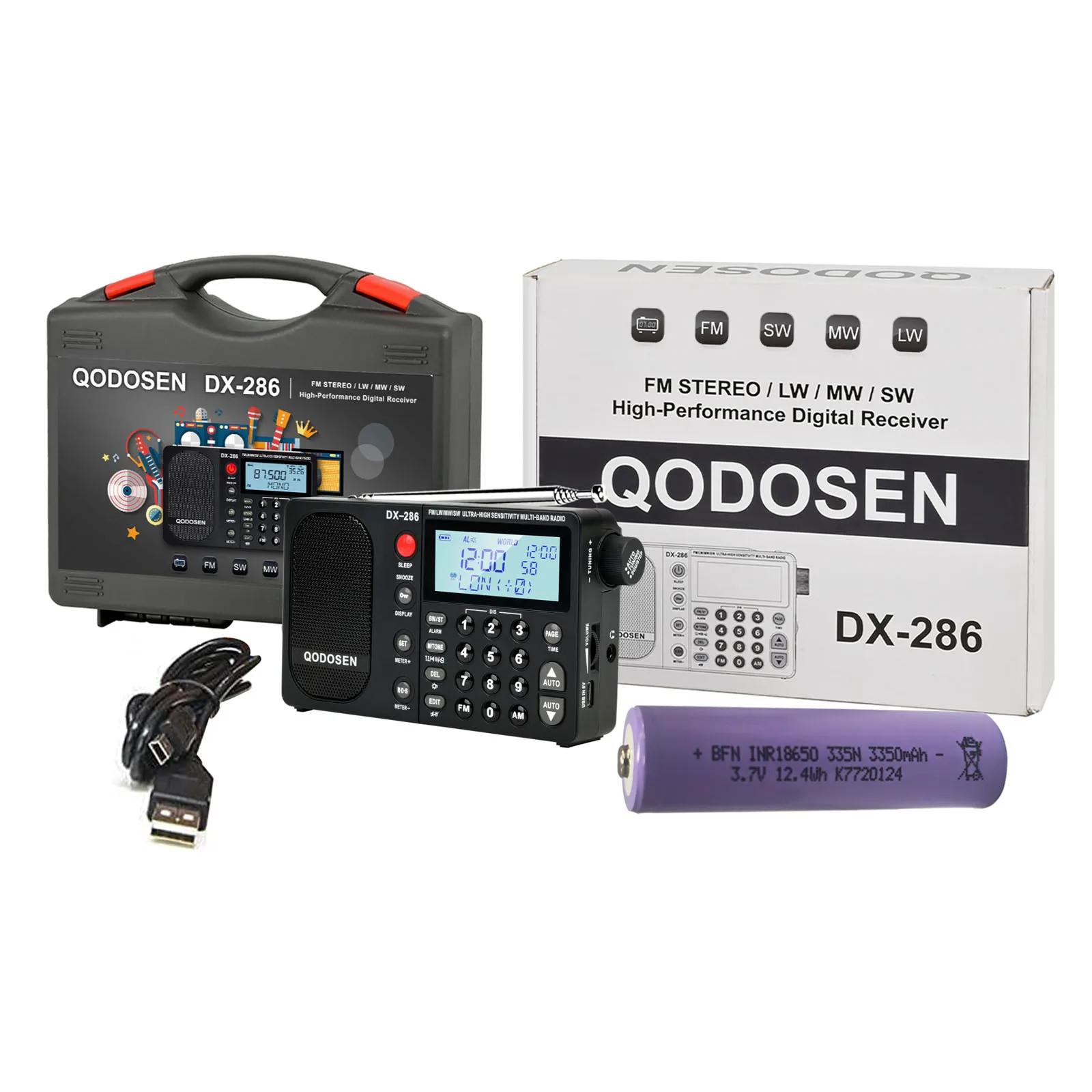 QODOSEN DX-286 Radio Portable AM/FM/LW/SW Radio numérique mondiale pleine bande avec puce de voiture