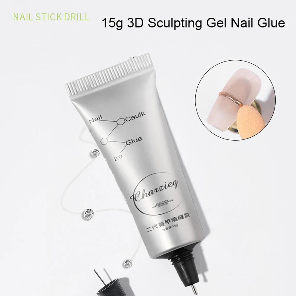 15 g/boîte 5 en 1 strass colle Gel couleur transparente Nail Art Gel collant pour strass bijoux déco