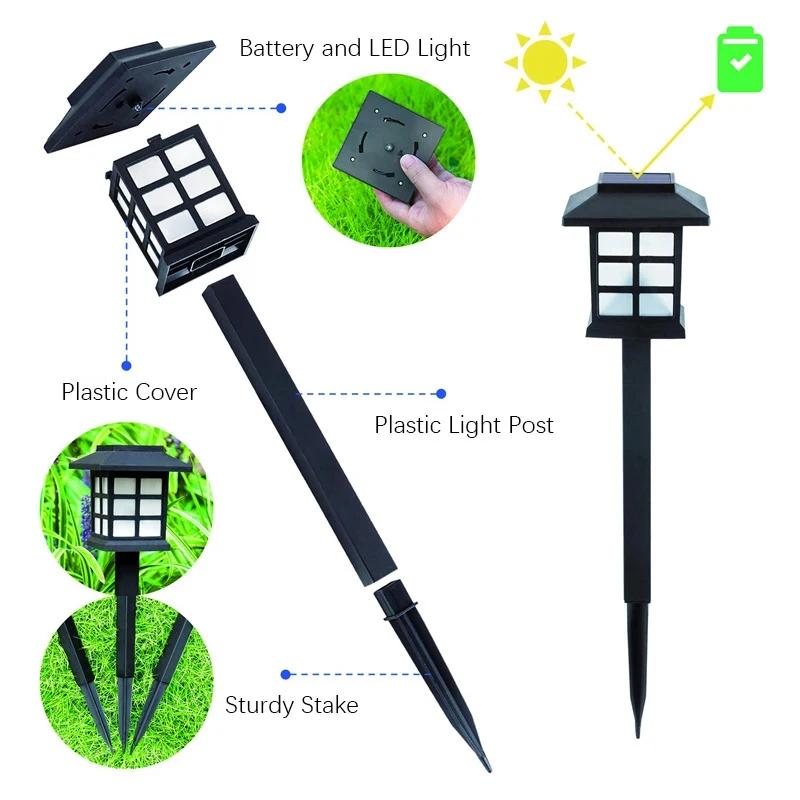 Paquet de 8 lumières solaires de jardin de voie paysage extérieur imperméable pour cour Patio passer
