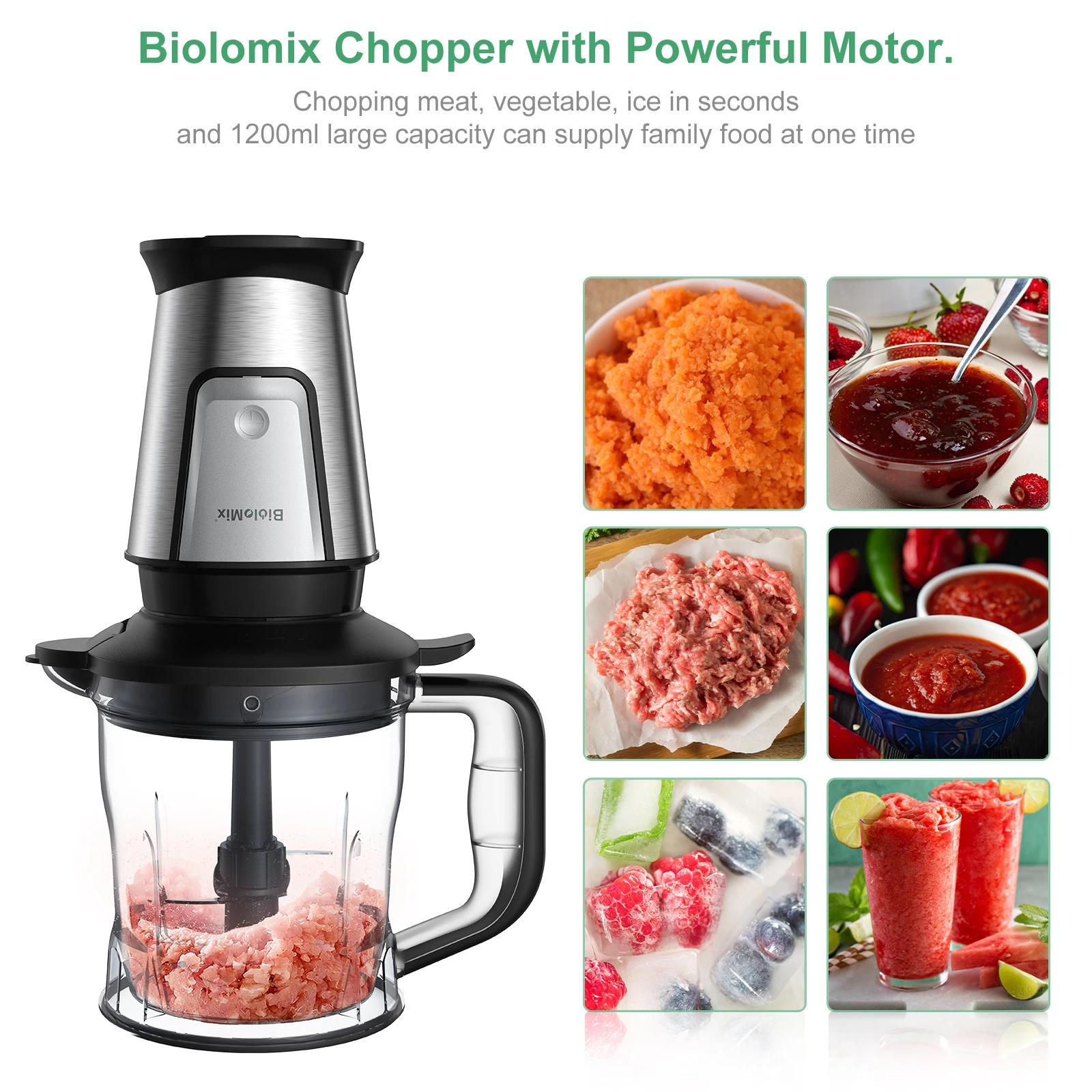BioloMix-Robot Culinaire Multifonctionnel 3 en 1, Mixeur Portable Ju479, Hachoir à citrouille et Bro