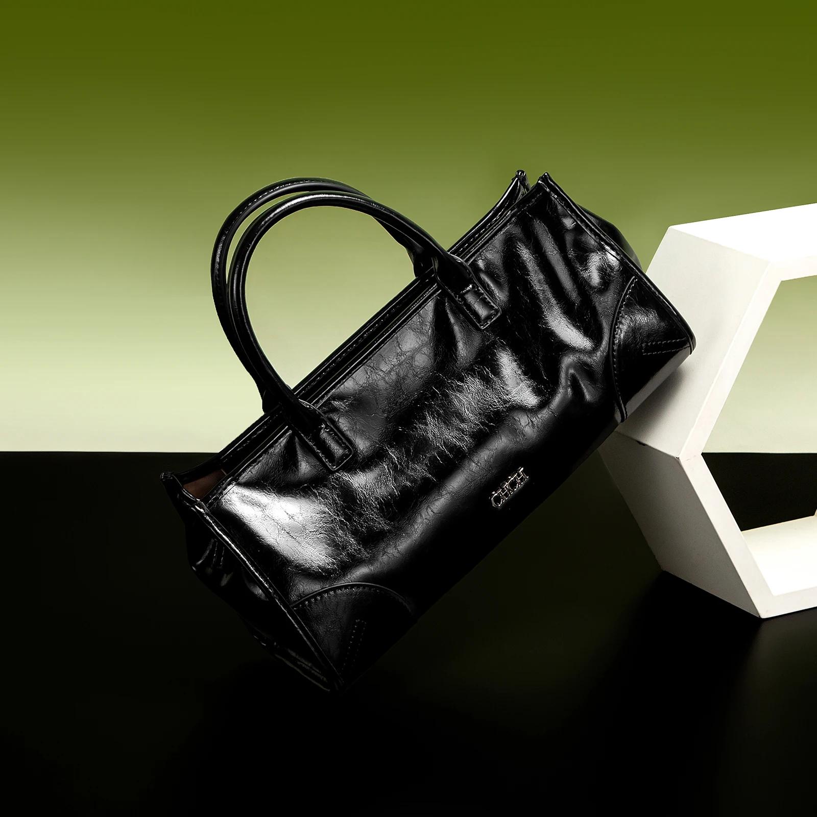 CHCH sac à bandoulière pour femme nouveau sac bâton motif marbre noir bandoulière détachable