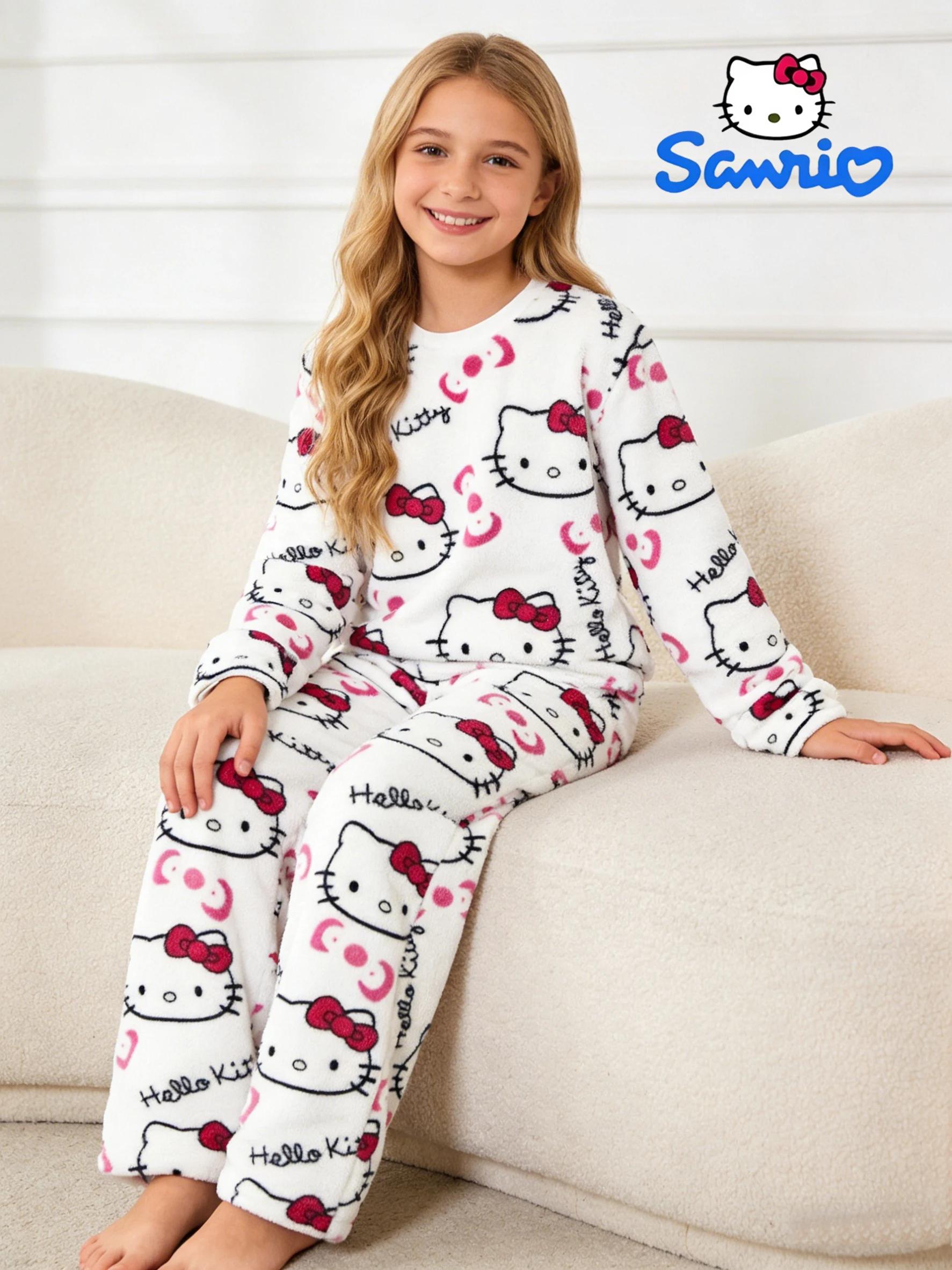 Ensemble de vêtements de nuit et de pantalons Sanrio pour filles, pour l'automne et l'hiver, pantalo